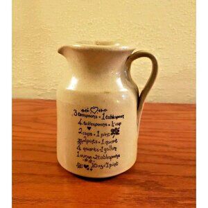 Moira Pottery England 6" Measurement Batter Pitcher Jug Hearts Flowers Farmhouse